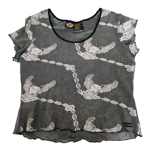 Harley-Davidson women's Crop mesh top with logo L casual - Picture 1 of 16